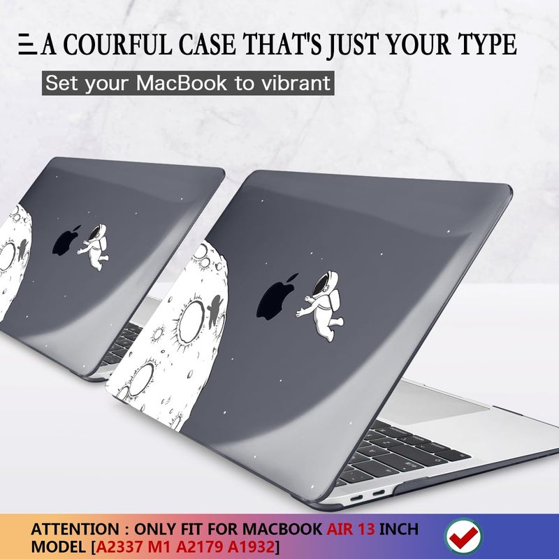 CISSOOK Case Compatible with MacBook Air 13 Inch 2021 2020 2019 2018 Release Model A2337 M1 A2179 A1932  Clear Black Hard Shell with Keyboard Cover for MacBook Air13 2020 with Touch ID  Astronaut - Image 3